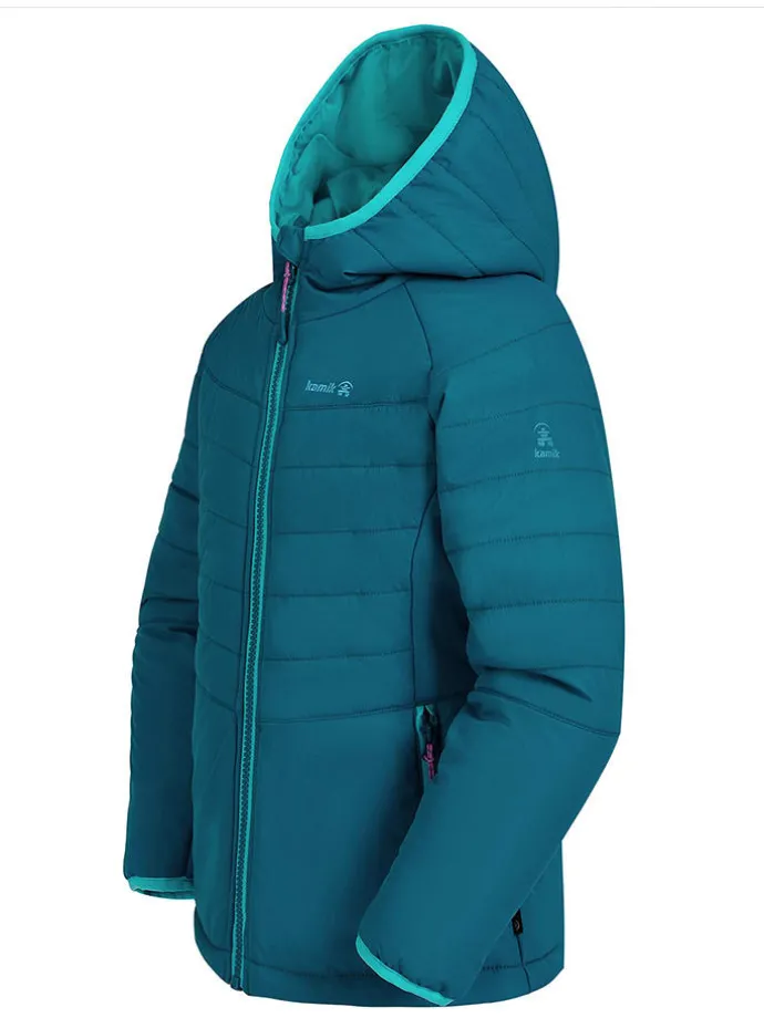 Dunne all-season doorgestikte jas "Celeste" petrol/turquoise