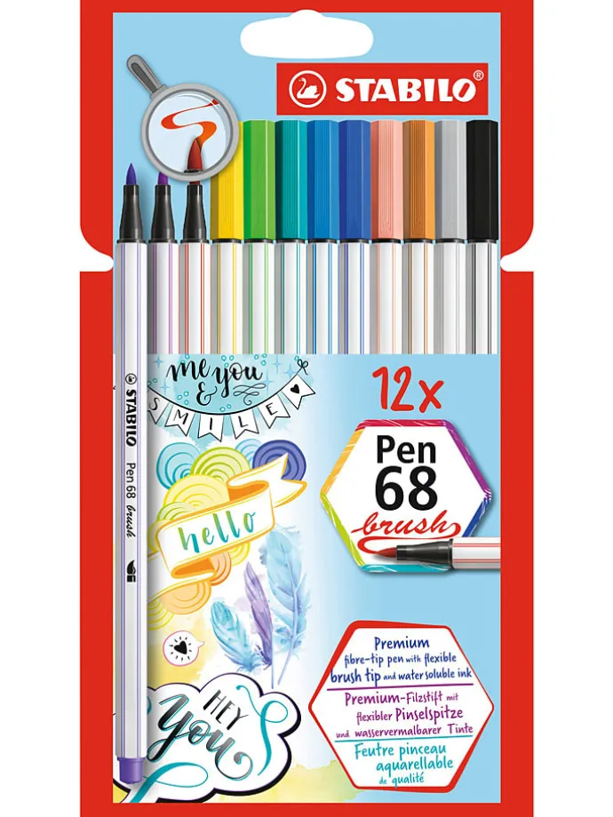 Fijnschrijver "Pen 68 Brush" - 12 stuks