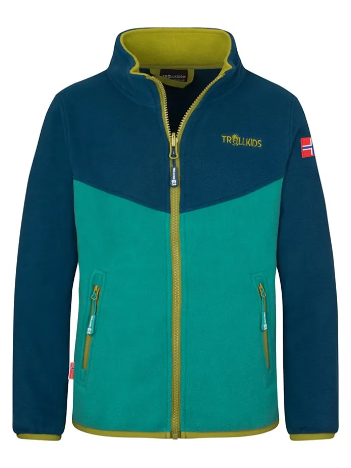 Fleece vest "Oppdal" donkerblauw/groen