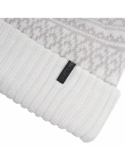 Gebreide muts "Hull" beige/wit