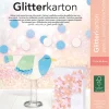 Glitterkarton "Pastel" meerkleurig - 6 vellen - (L)24 cm