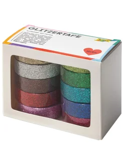 Glitterplakband meerkleurig - 10x 5 m