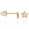 Gouden oorstekers "Etoile" met edelstenen