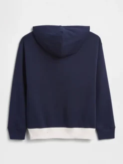 Hoodie donkerblauw/crème