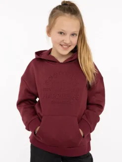 Hoodie "Happiness Vibes" bordeaux
