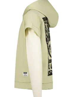 Hoodie lichtgroen/crème