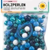 Houten kralen blauw - 60 g