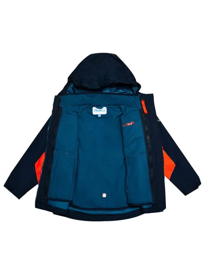 3-in-1 functionele jas "Trey" donkerblauw/oranje