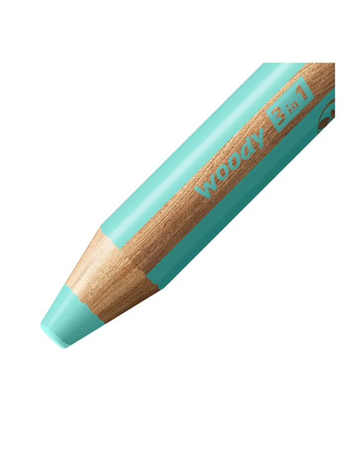 3-in-1 kleurpotloden, waterverf en waskrijt "STABILO woody 3 in 1" - 6-pack