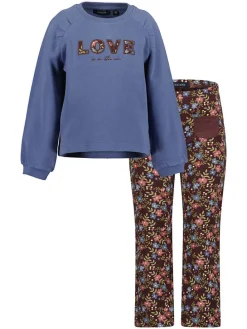 Joggingpak blauw/bordeaux