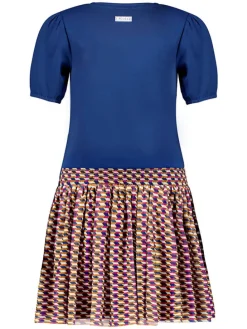 Jurk blauw/meerkleurig