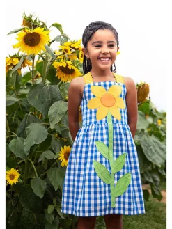Jurk "Daisy" blauw/geel