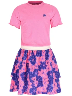 Jurk "Dori" lichtroze/blauw