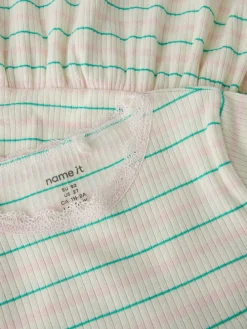 Jurk "Fensina" lichtroze/beige/groen