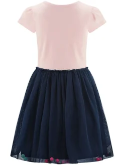 Jurk lichtroze/donkerblauw