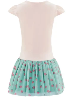 Jurk lichtroze/turquoise