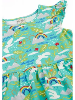 Jurk "Olivia" turquoise/meerkleurig