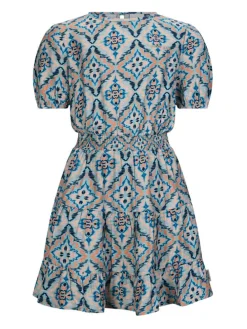 Jurk "Vicky" blauw/lichtroze
