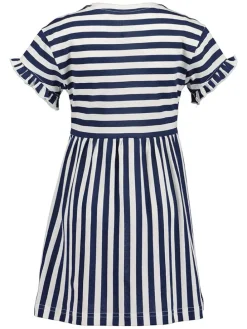 Jurk wit/donkerblauw