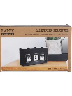 Kalender "Flip Flap" zwart - (B)19,5 x (H)11 x (D)6,5 cm
