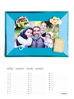 Kalender om zelf vorm te geven wit - (L)24 x (B)23 cm