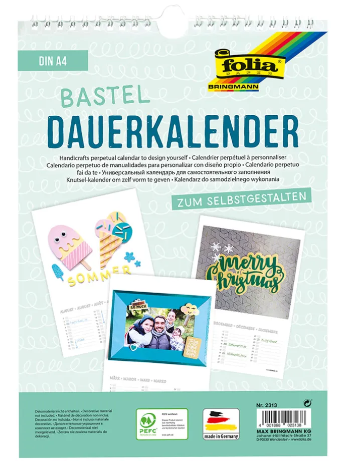 Kalender om zelf vorm te geven wit - (L)24 x (B)23 cm
