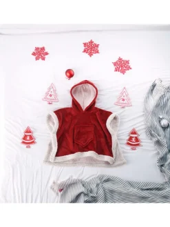Kerstponcho rood
