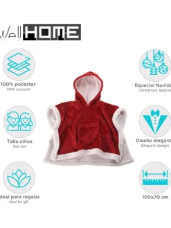 Kerstponcho rood