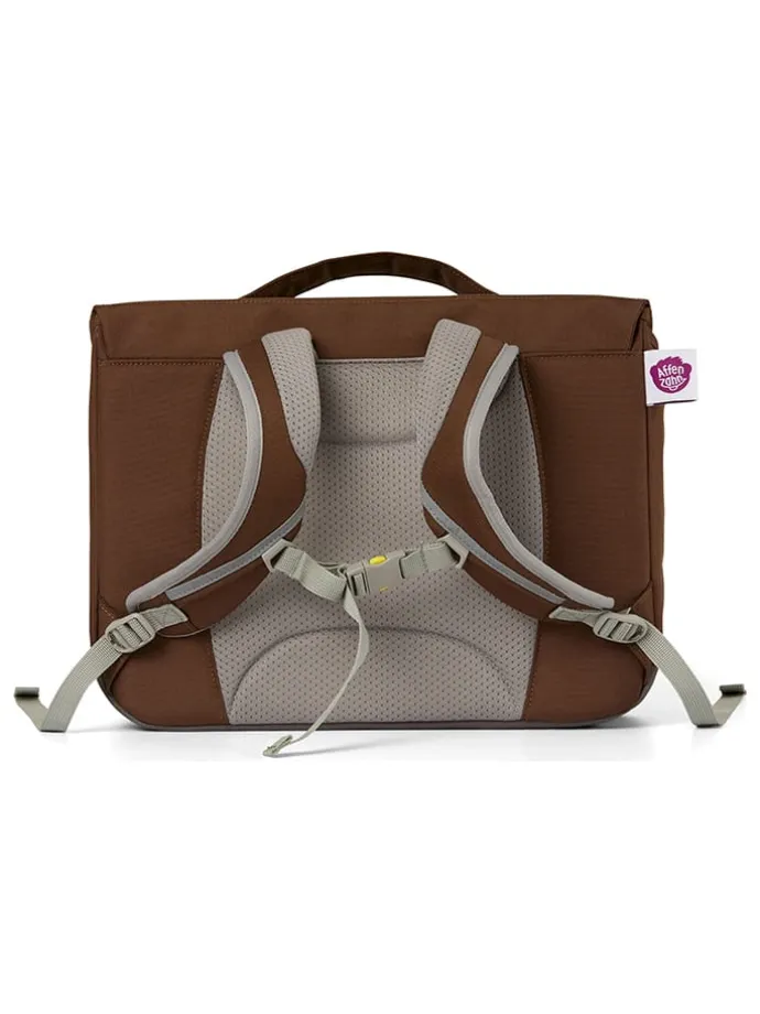 Kleuterschooltas "Aap" bruin - (B)31,5 x (H)23,5 x (T)7 cm