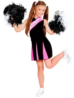Kostuumjurk "Cheerleader" zwart/roze