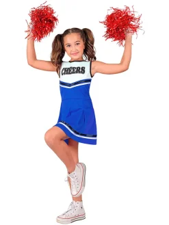 Kostuumjurk "Cheerleder" wit/blauw