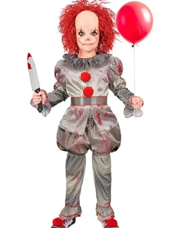 Kostuum "KILLER CLOWN" grijs