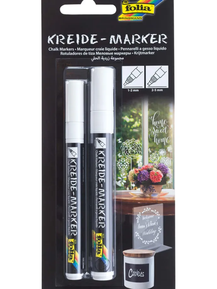 Krijtmarkers wit - 2 stuks