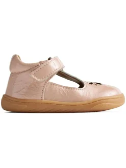 Leren ballerina's beige