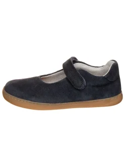 Leren ballerina's donkerblauw