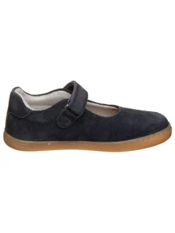 Leren ballerina's donkerblauw