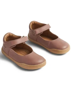 Leren ballerina's lichtbruin
