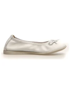 Leren ballerina's "Margot" wit