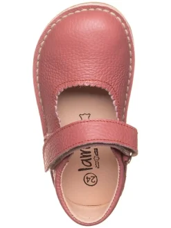 Leren ballerina's met bandje lichtroze