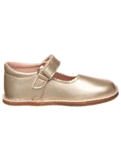 Leren barefootballerina's goudkleurig