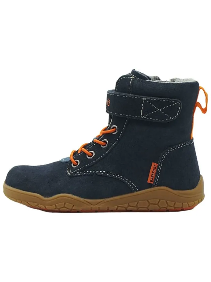 Leren barefootboots donkerblauw