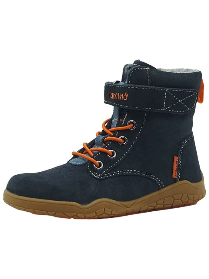 Leren barefootboots donkerblauw