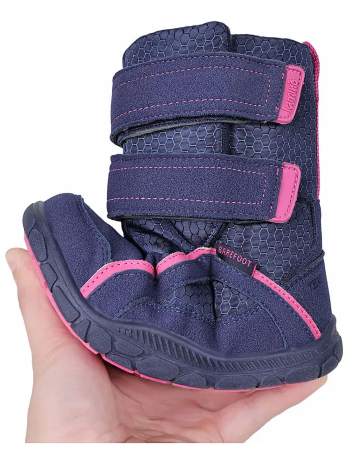 Leren barefootboots donkerblauw