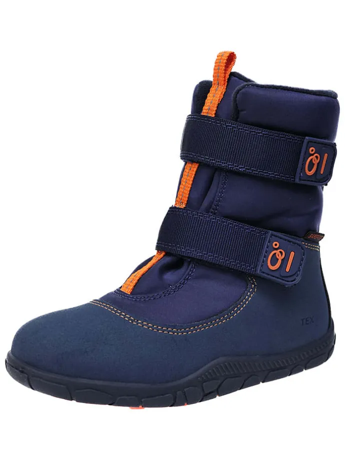 Leren barefootboots donkerblauw