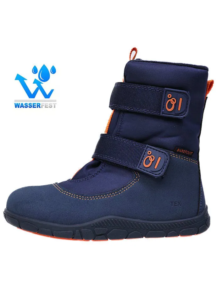 Leren barefootboots donkerblauw