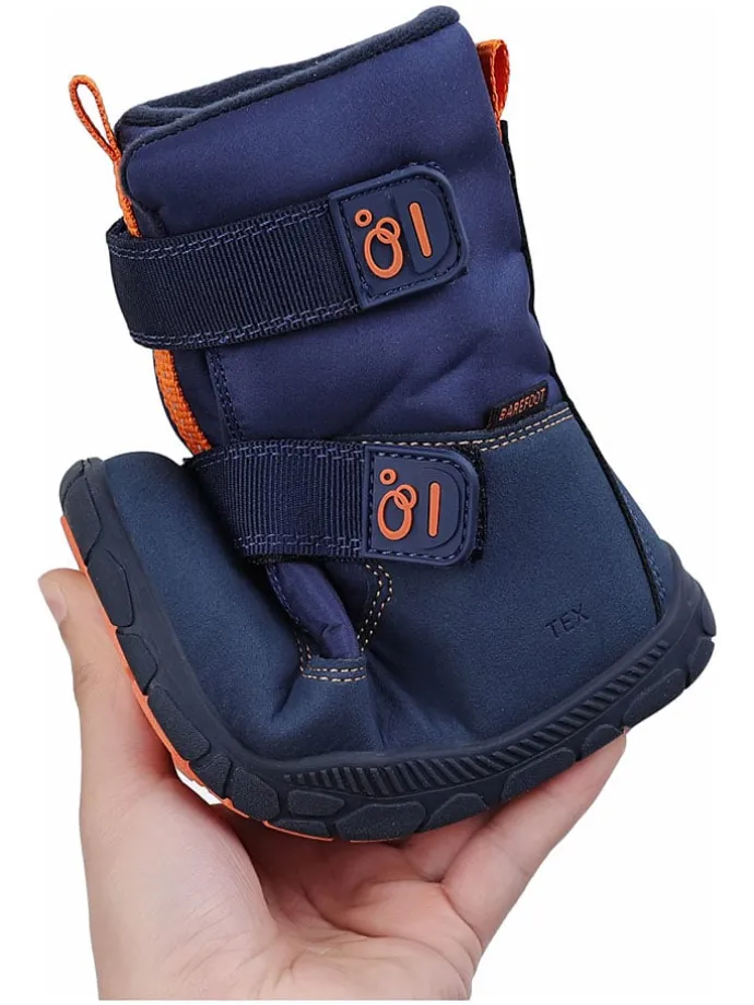 Leren barefootboots donkerblauw