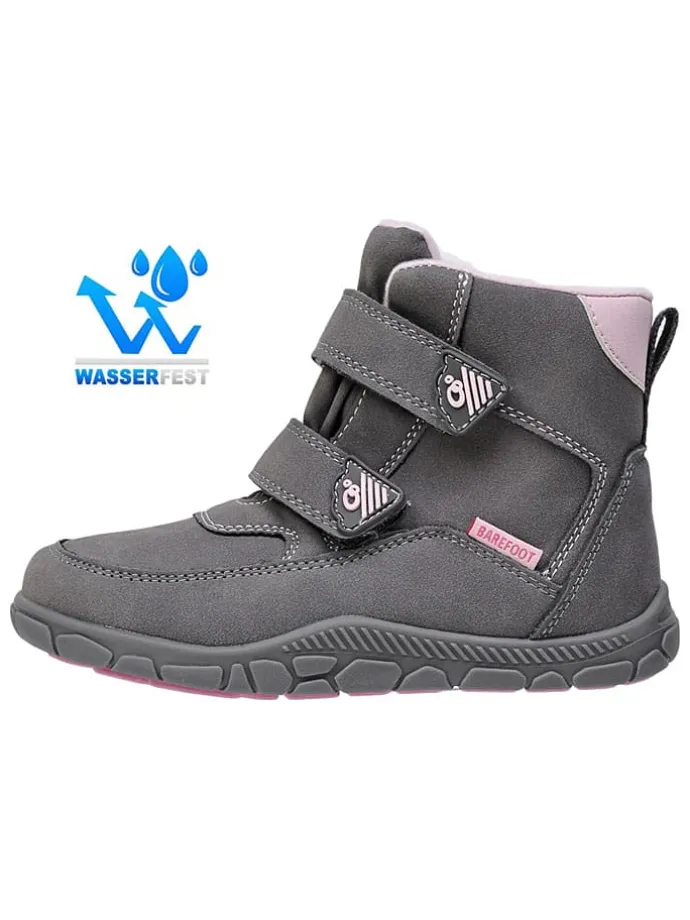 Leren barefootboots grijs