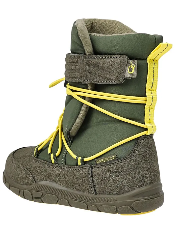 Leren barefootboots kaki