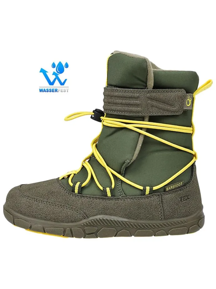 Leren barefootboots kaki