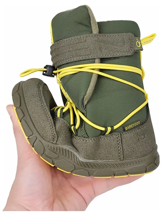 Leren barefootboots kaki